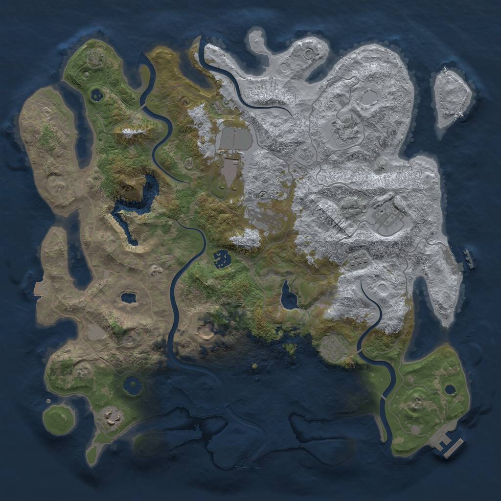 Rust Map: Procedural Map, Size: 4150, Seed: 1020335325, 15 Monuments