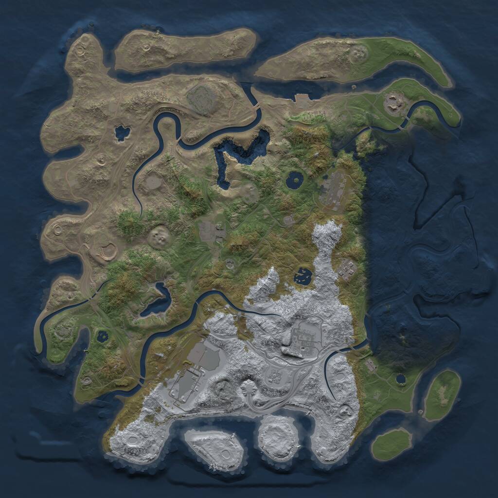 Rust Map: Procedural Map, Size: 4250, Seed: 255546707, 14 Monuments