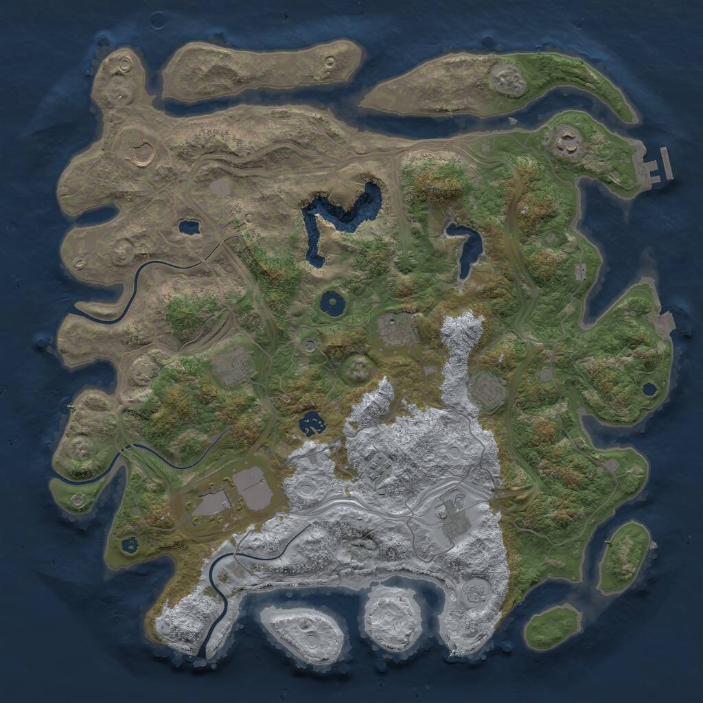 Rust Map: Procedural Map, Size: 4250, Seed: 255546707, 14 Monuments