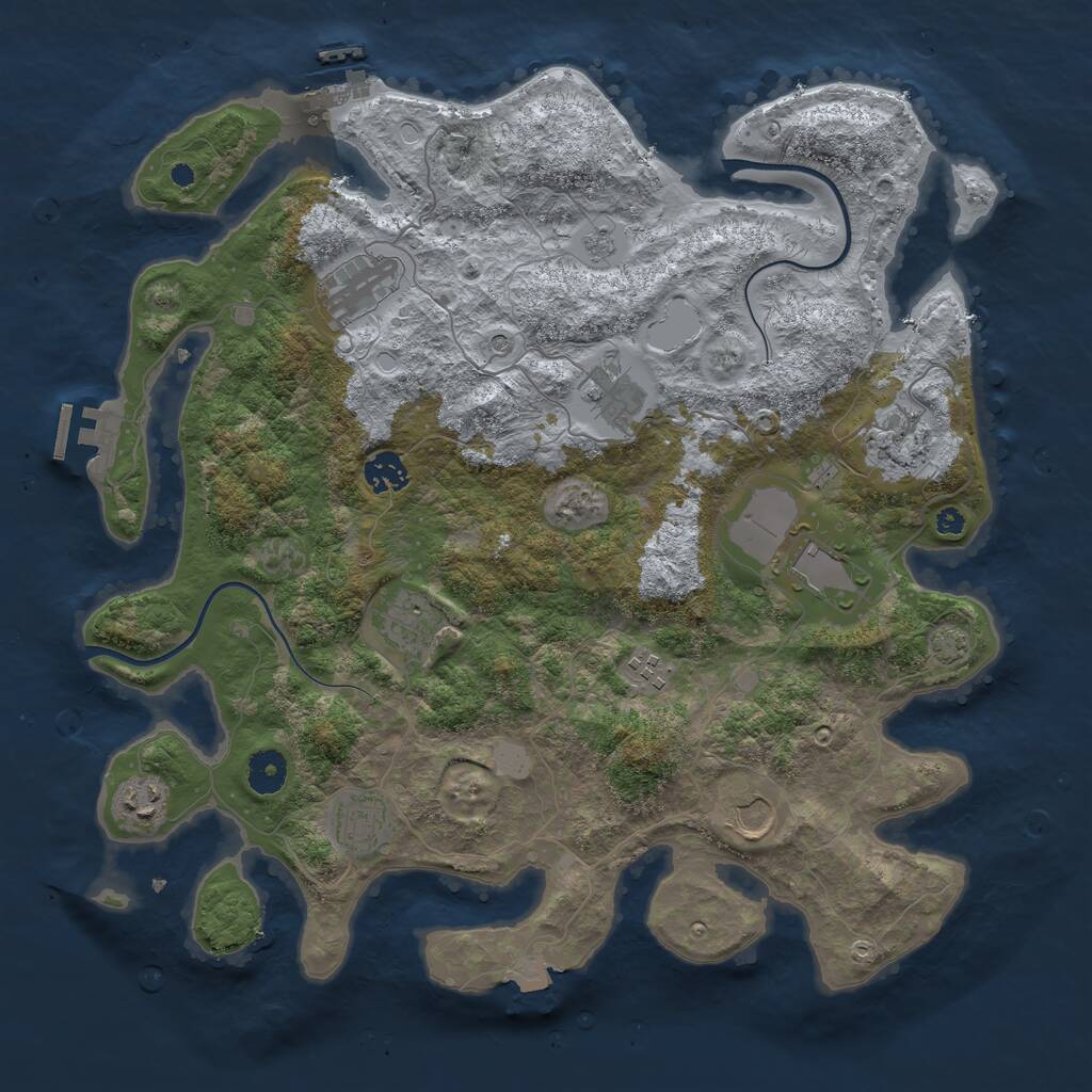 Rust Map: Procedural Map, Size: 3900, Seed: 79796094, 16 Monuments