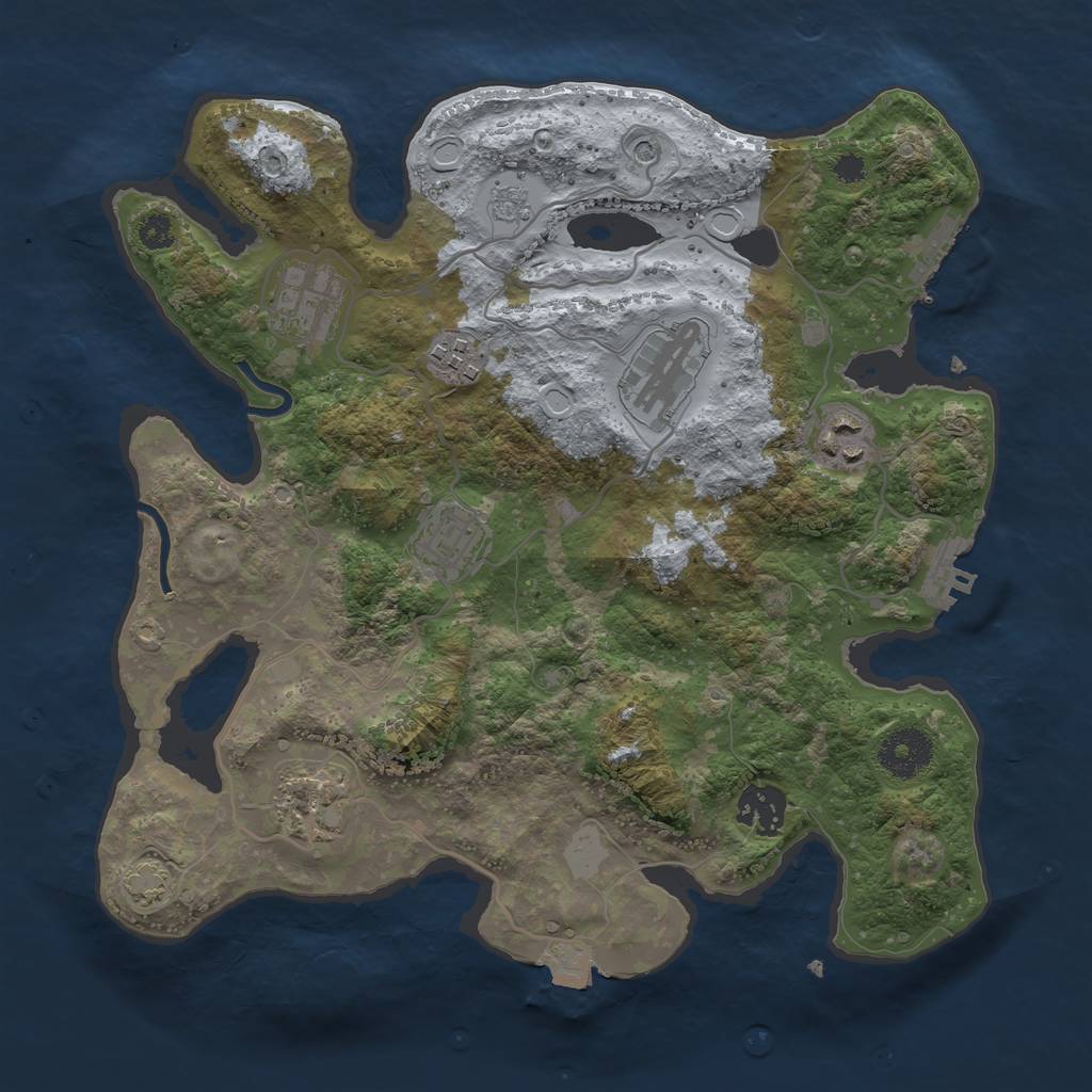 Rust Map: Procedural Map, Size: 3200, Seed: 995677, 15 Monuments