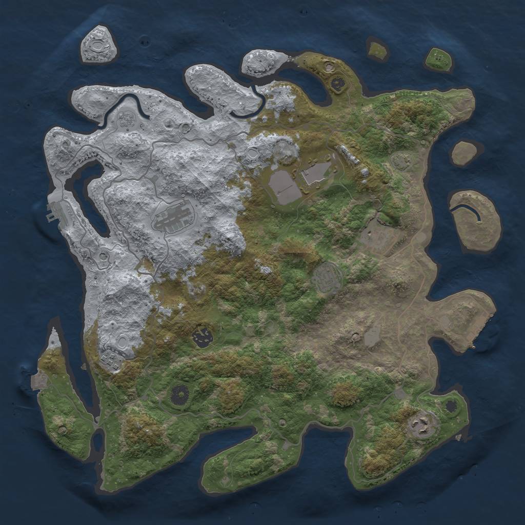 Rust Map: Procedural Map, Size: 4000, Seed: 41862934, 15 Monuments