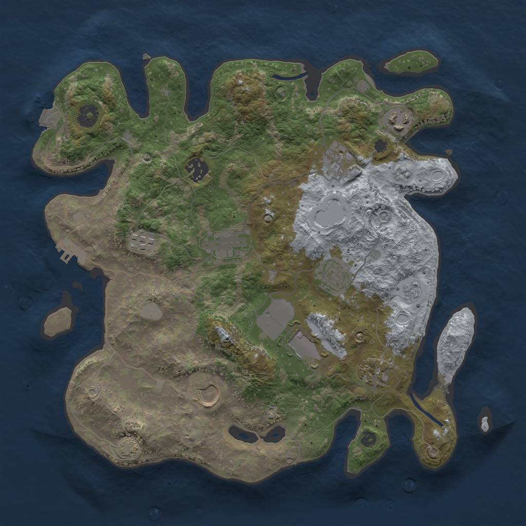 Rust Map: Procedural Map, Size: 3500, Seed: 97550, 16 Monuments