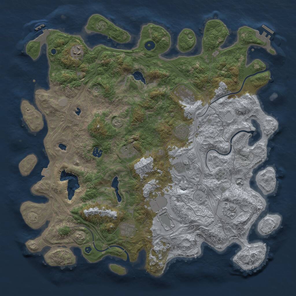 Rust Map: Procedural Map, Size: 4500, Seed: 642531963, 16 Monuments