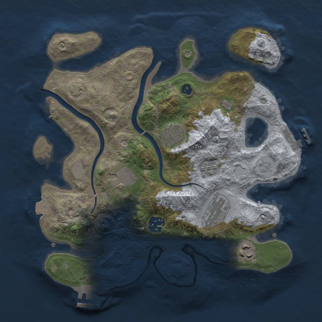 Rust Map: Procedural Map, Size: 3000, Seed: 119654041, 12 Monuments