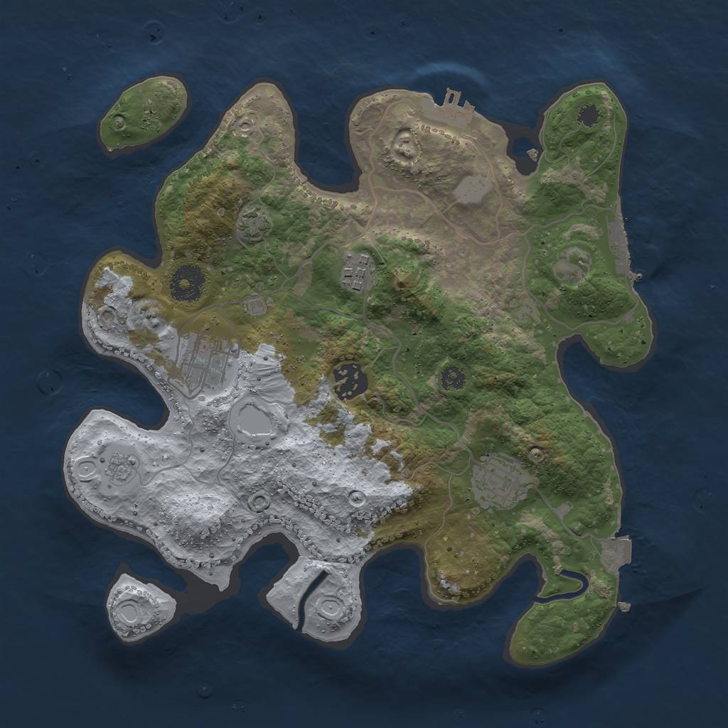 Rust Map: Procedural Map, Size: 3000, Seed: 191389899, 11 Monuments