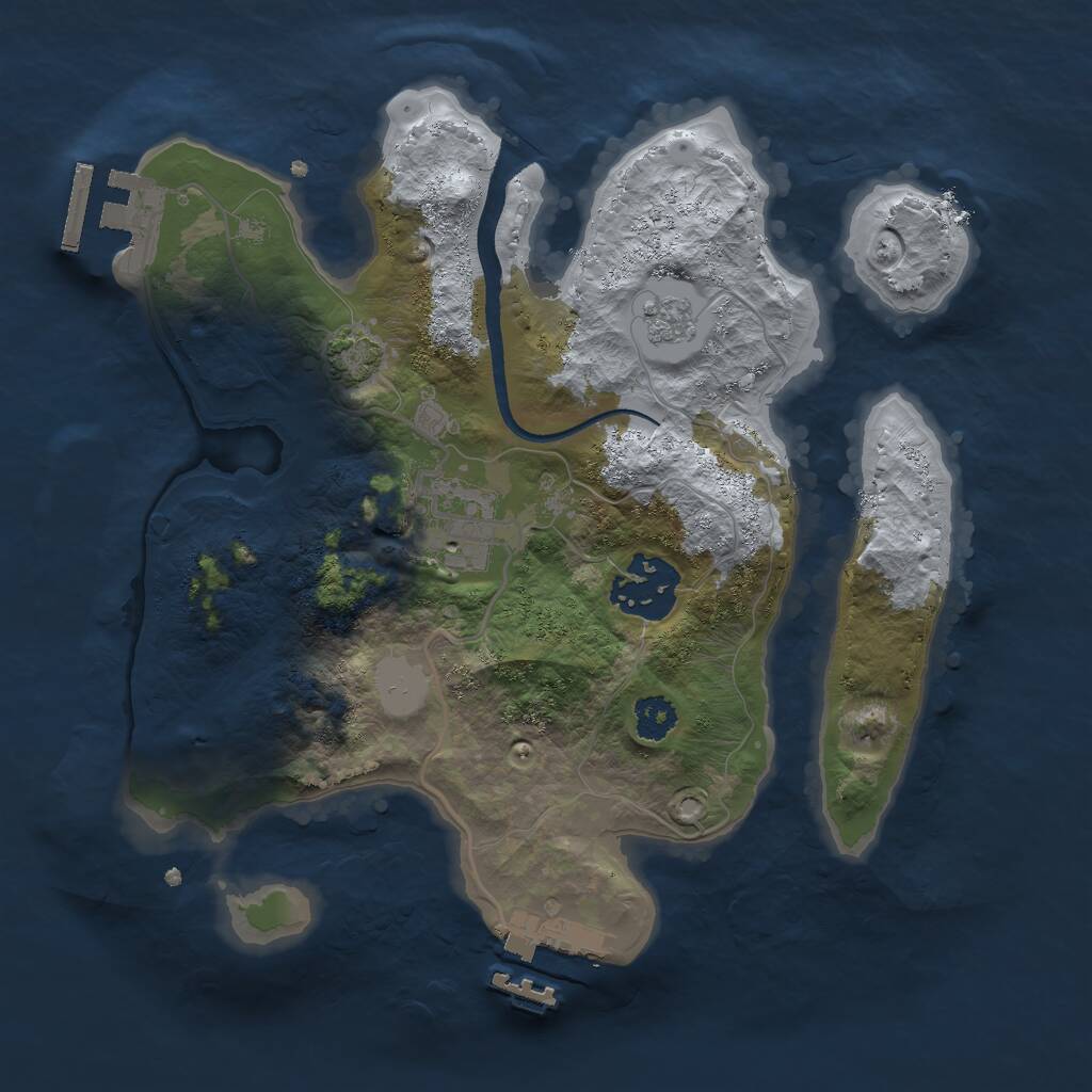Rust Map: Procedural Map, Size: 2500, Seed: 14528180, 7 Monuments