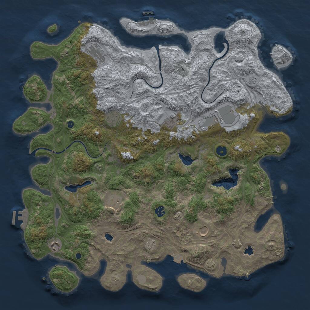 Rust Map: Procedural Map, Size: 4500, Seed: 1288789780, 15 Monuments