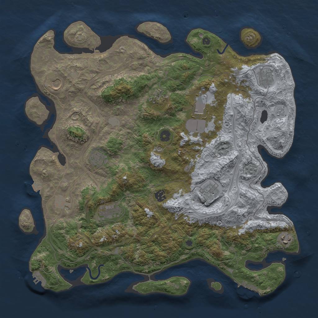 Rust Map: Procedural Map, Size: 4250, Seed: 118031227, 19 Monuments