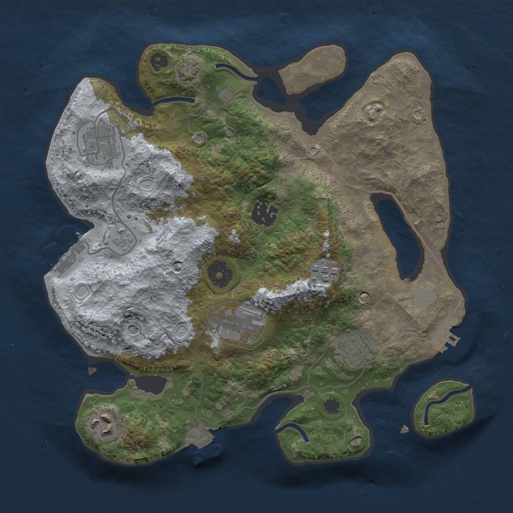 Rust Map: Procedural Map, Size: 3000, Seed: 26751, 14 Monuments