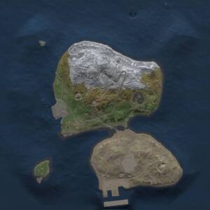 Thumbnail Rust Map: Procedural Map, Size: 1750, Seed: 166595394, 2 Monuments