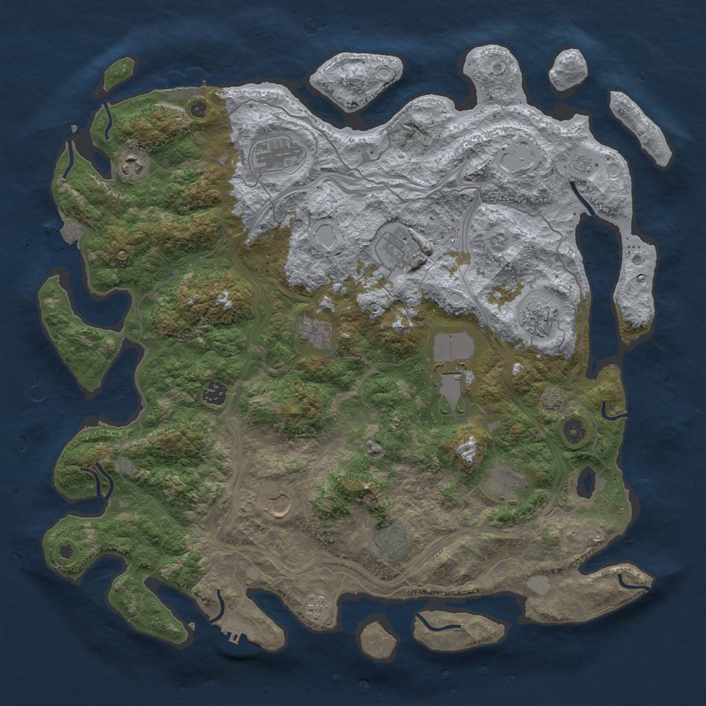 Rust Map: Procedural Map, Size: 4500, Seed: 1681816919, 19 Monuments
