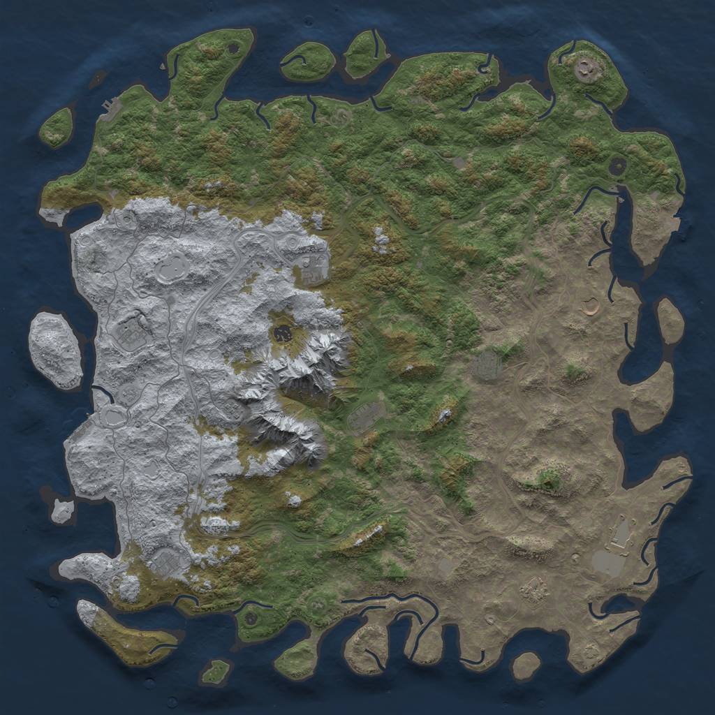 Rust Map: Procedural Map, Size: 6000, Seed: 24142, 19 Monuments