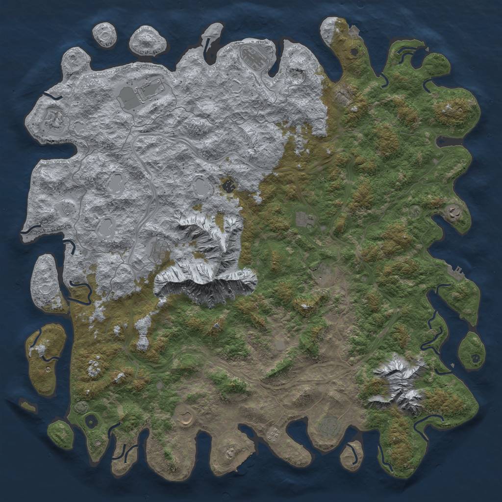 Rust Map: Procedural Map, Size: 6000, Seed: 549579949, 19 Monuments