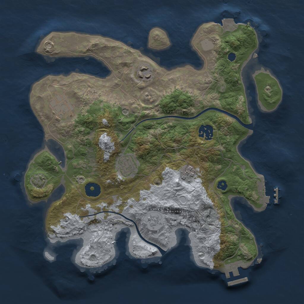 Rust Map: Procedural Map, Size: 3000, Seed: 910311613, 11 Monuments