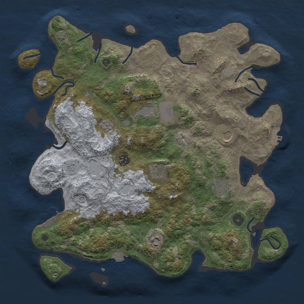 Rust Map: Procedural Map, Size: 4000, Seed: 1516315460, 15 Monuments