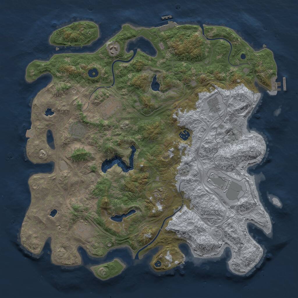 Rust Map: Procedural Map, Size: 4500, Seed: 1968633609, 15 Monuments
