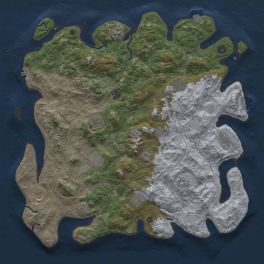 Rust Map: Procedural Map, Size: 4500, Seed: 1532044832, 19 Monuments