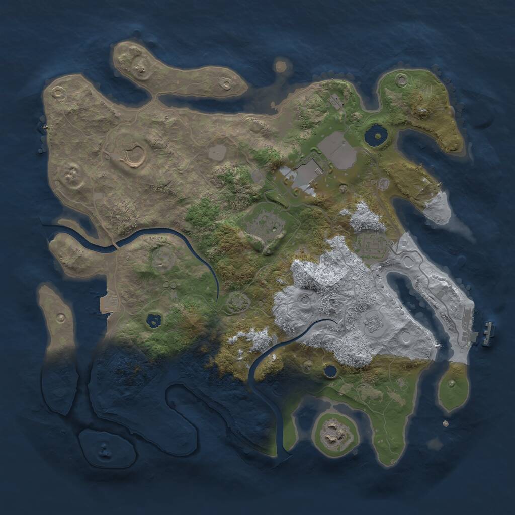 Rust Map: Procedural Map, Size: 3500, Seed: 895948634, 10 Monuments