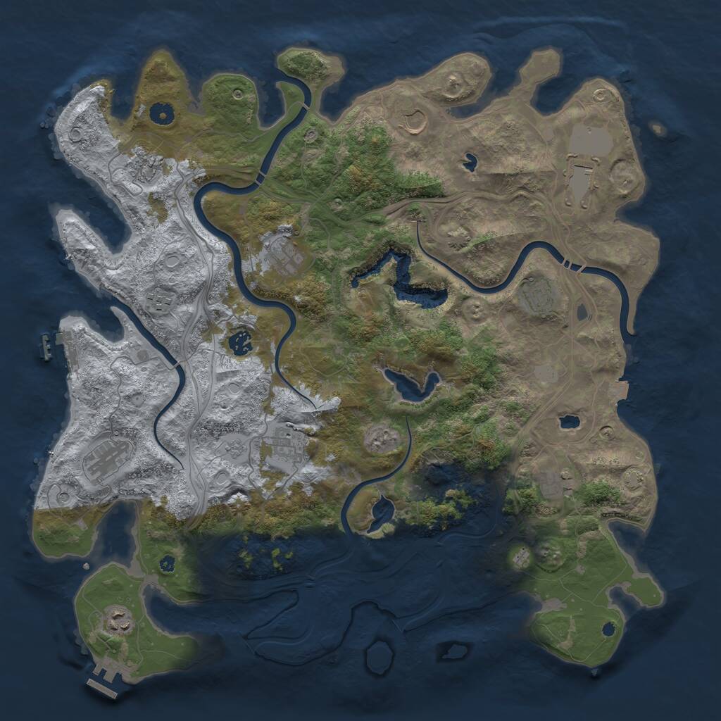 Rust Map: Procedural Map, Size: 4500, Seed: 1902278665, 17 Monuments