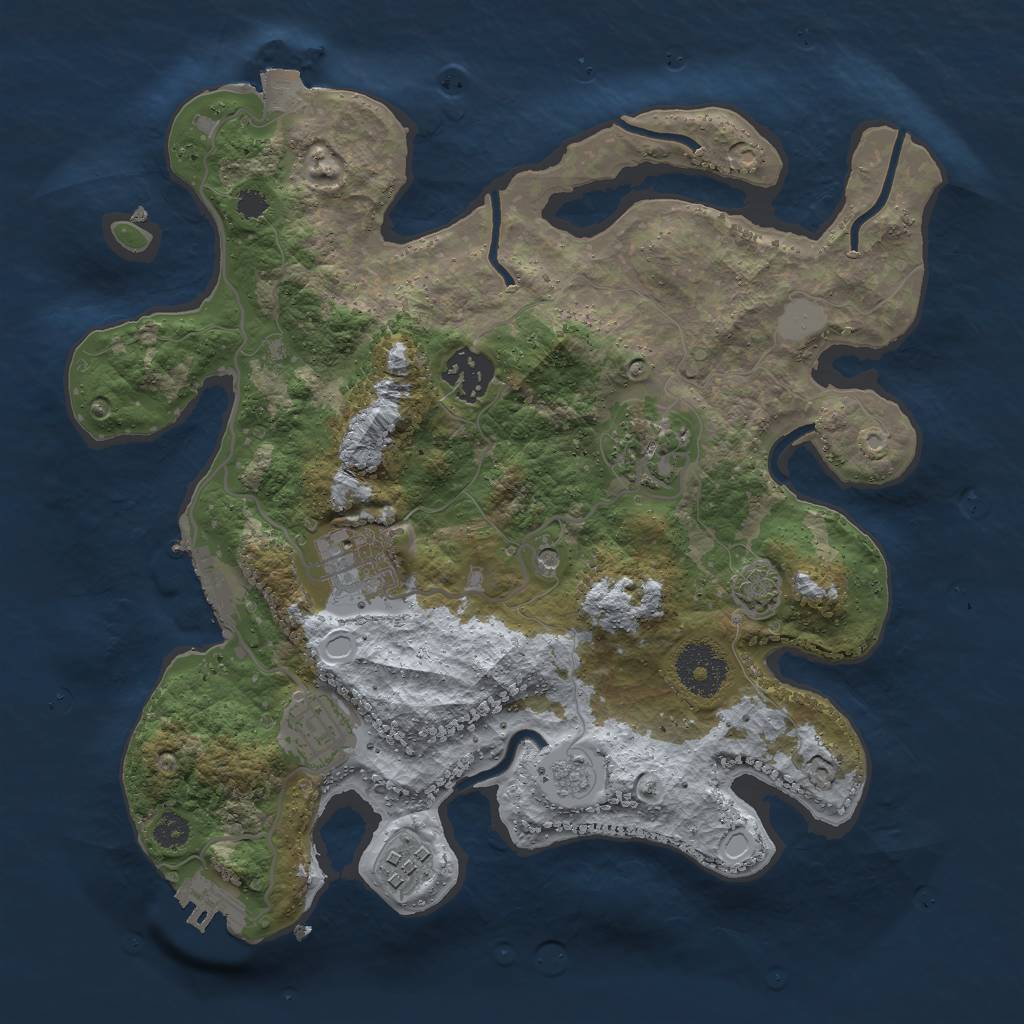 Rust Map: Procedural Map, Size: 3000, Seed: 6966, 13 Monuments
