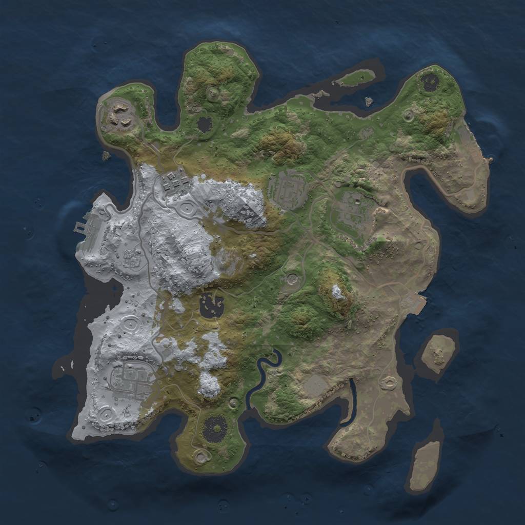 Rust Map: Procedural Map, Size: 3004, Seed: 588112174, 13 Monuments