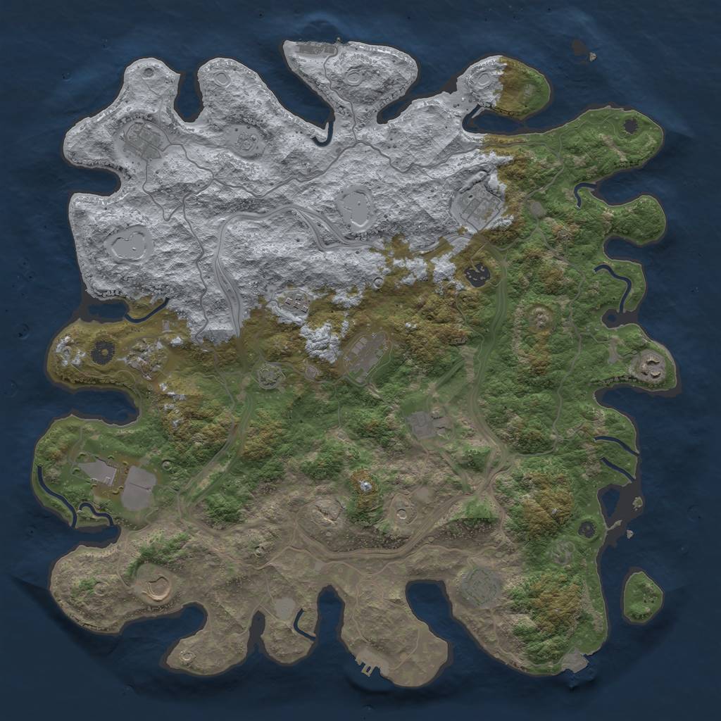 Rust Map: Procedural Map, Size: 4500, Seed: 1537524835, 19 Monuments