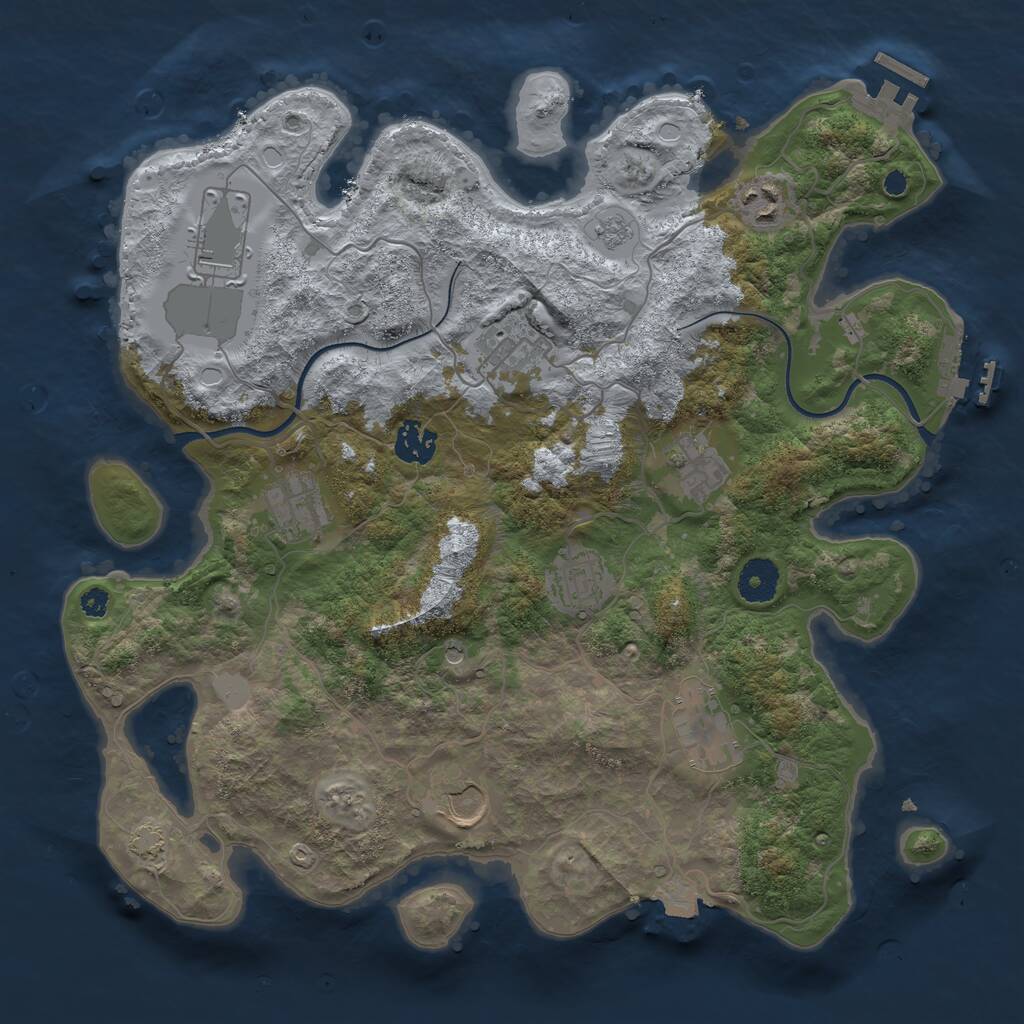 Rust Map: Procedural Map, Size: 3600, Seed: 505172297, 15 Monuments