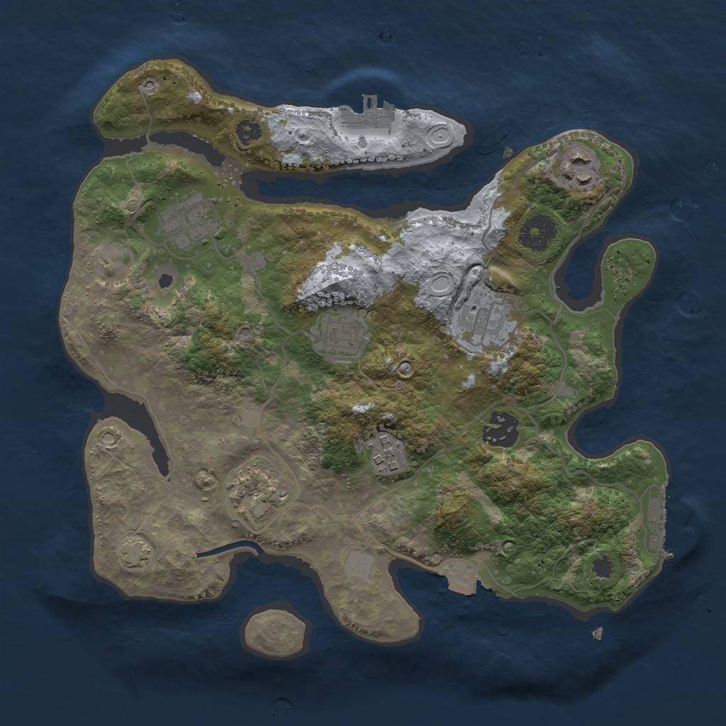 Rust Map: Procedural Map, Size: 3000, Seed: 1744045313, 13 Monuments