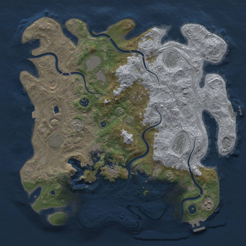 Rust Map: Procedural Map, Size: 4250, Seed: 799207998, 16 Monuments