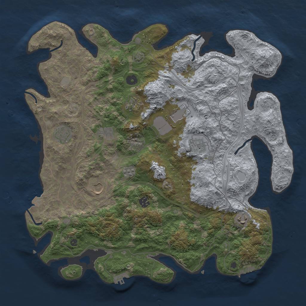 Rust Map: Procedural Map, Size: 4250, Seed: 799207998, 17 Monuments