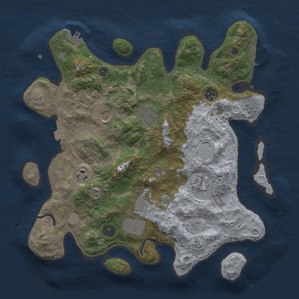 Rust Map: Procedural Map, Size: 3550, Seed: 56189642, 15 Monuments