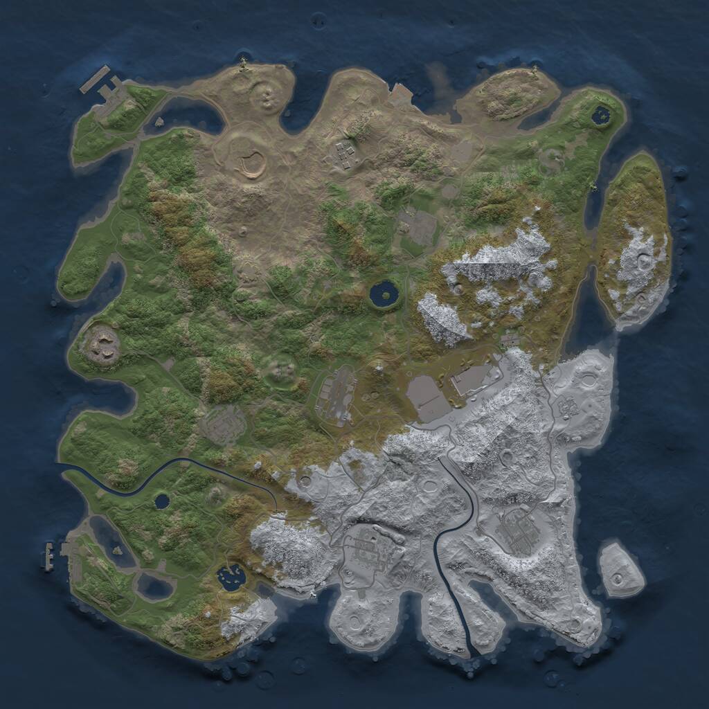 Rust Map: Procedural Map, Size: 3950, Seed: 9367328, 16 Monuments