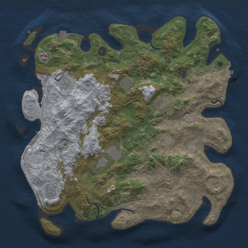 Rust Map: Procedural Map, Size: 4300, Seed: 77784169, 18 Monuments