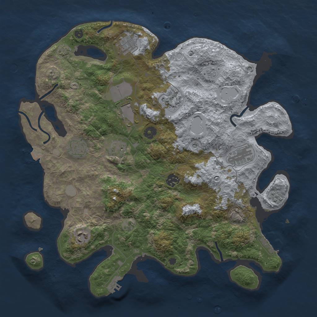 Rust Map: Procedural Map, Size: 3750, Seed: 87236, 17 Monuments