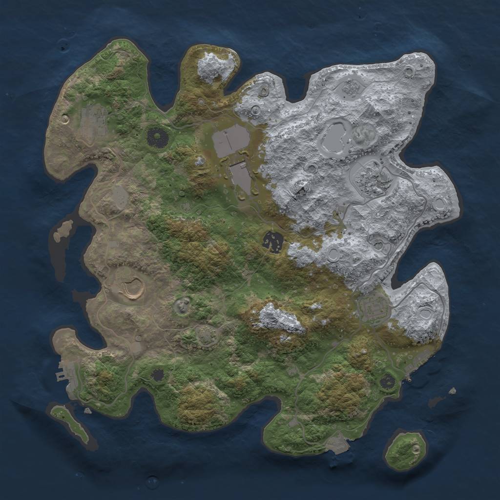 Rust Map: Procedural Map, Size: 3500, Seed: 879711860, 14 Monuments