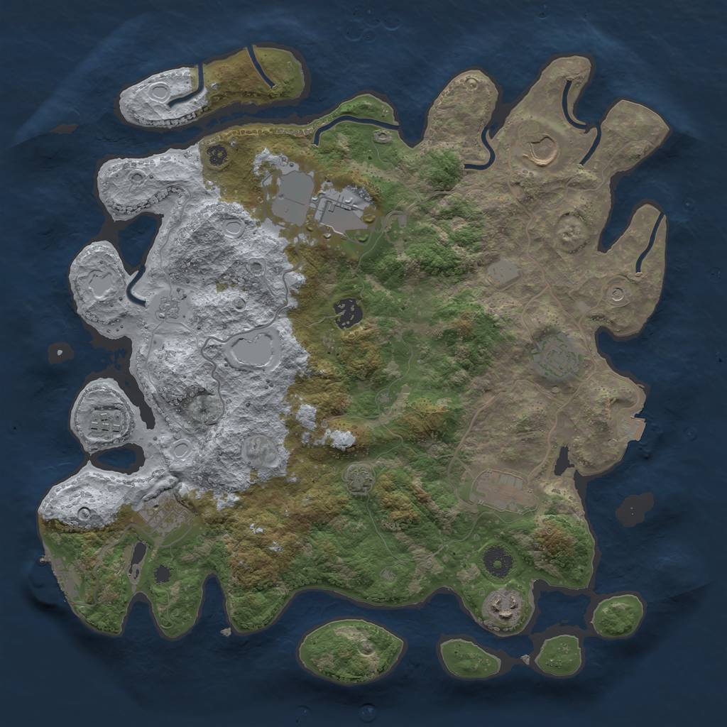Rust Map: Procedural Map, Size: 3700, Seed: 13054343, 15 Monuments