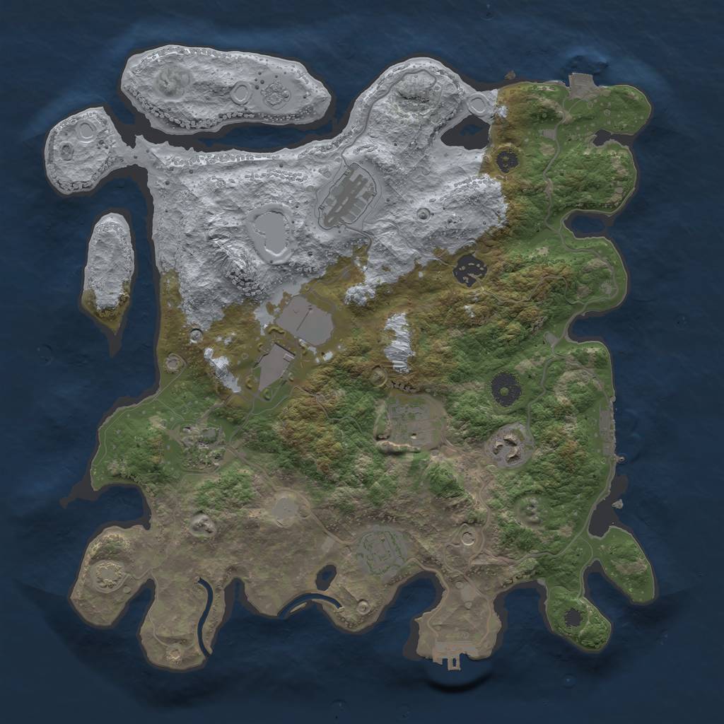 Rust Map: Procedural Map, Size: 3500, Seed: 79235580, 15 Monuments