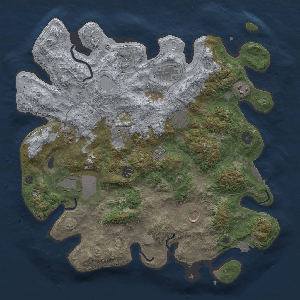 Rust Map: Procedural Map, Size: 3800, Seed: 56209739, 16 Monuments