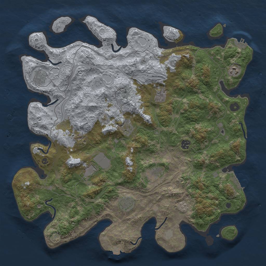 Rust Map: Procedural Map, Size: 4300, Seed: 19606747, 18 Monuments