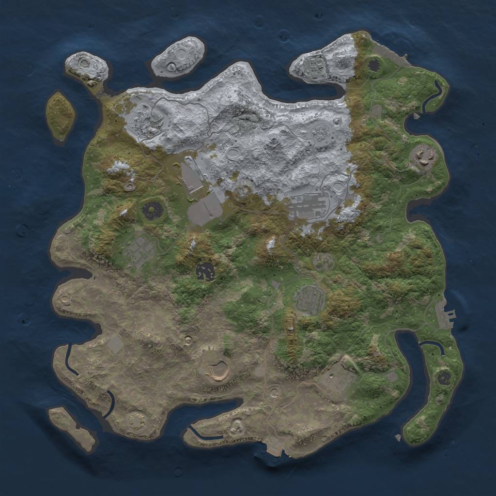 Rust Map: Procedural Map, Size: 3750, Seed: 1975445265, 18 Monuments