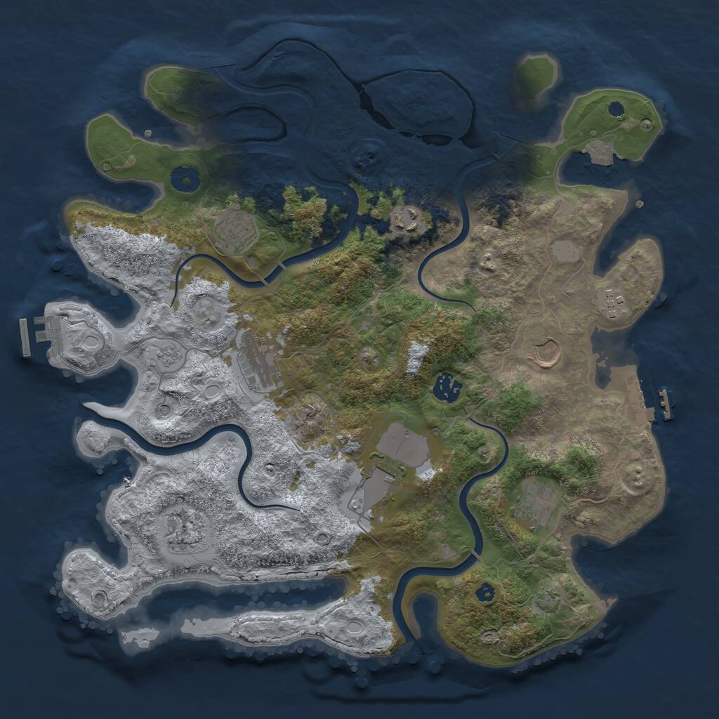 Rust Map: Procedural Map, Size: 3800, Seed: 95299845, 15 Monuments