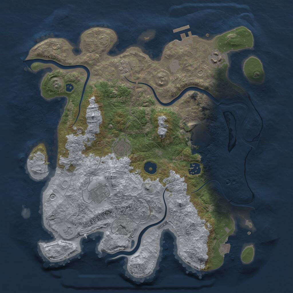 Rust Map: Procedural Map, Size: 3500, Seed: 86364572, 11 Monuments