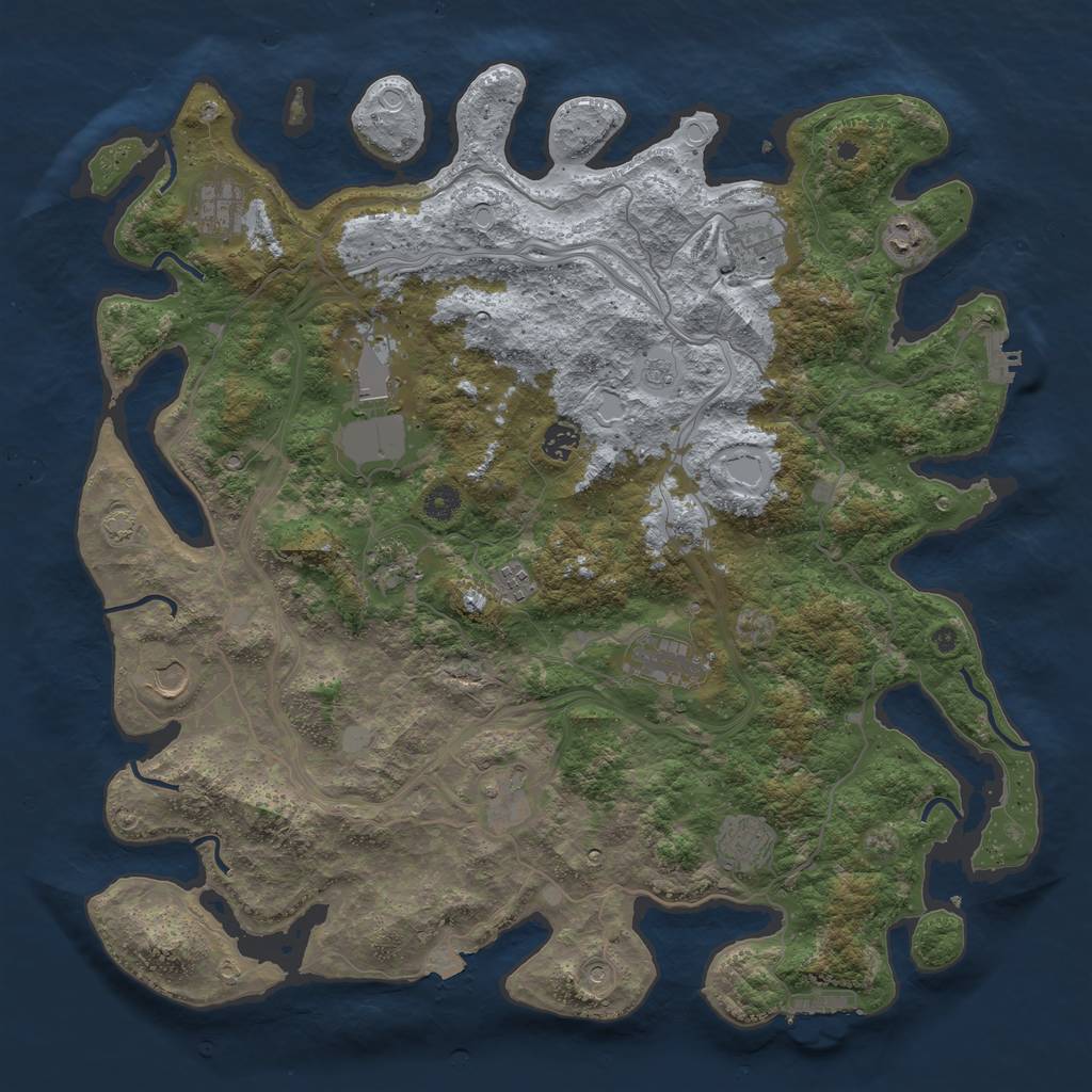Rust Map: Procedural Map, Size: 4500, Seed: 864945331, 19 Monuments