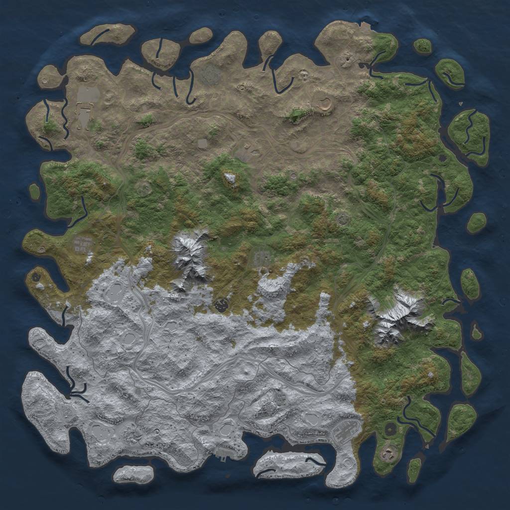 Rust Map: Procedural Map, Size: 6000, Seed: 7337, 18 Monuments