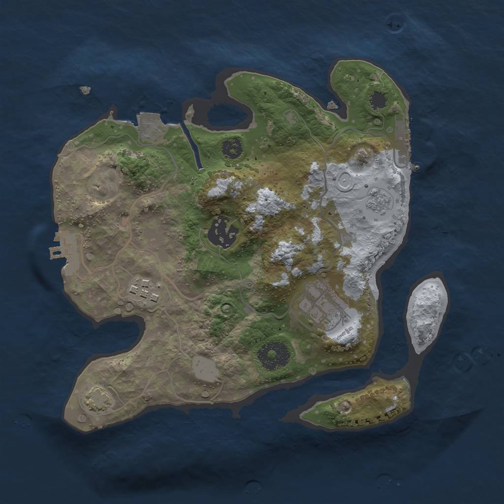 Rust Map: Procedural Map, Size: 2500, Seed: 914016282, 10 Monuments
