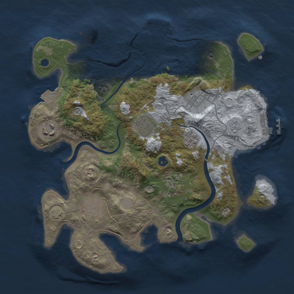 Rust Map: Procedural Map, Size: 3000, Seed: 124789, 12 Monuments