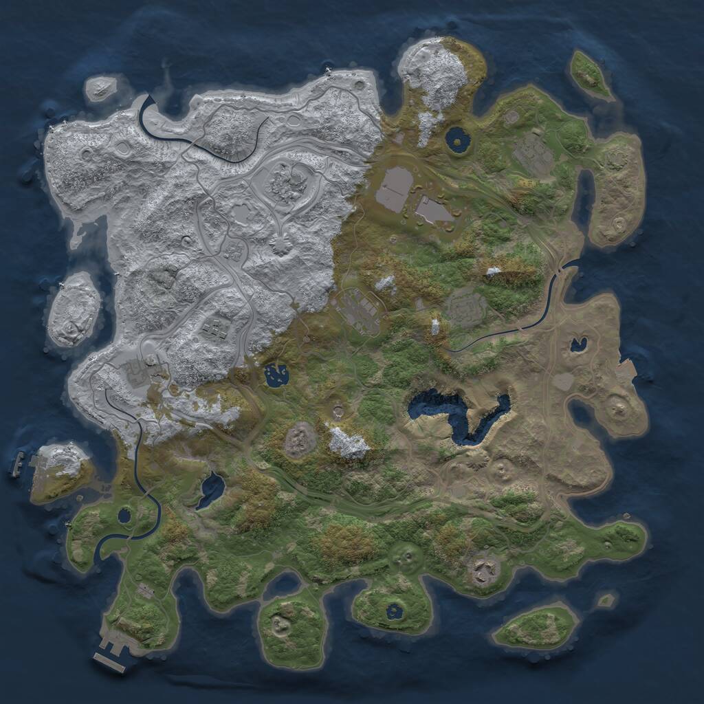 Rust Map: Procedural Map, Size: 4250, Seed: 30293669, 15 Monuments