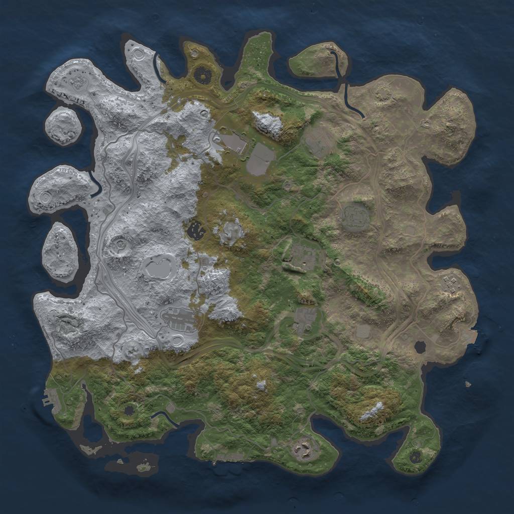 Rust Map: Procedural Map, Size: 4300, Seed: 21587191, 17 Monuments