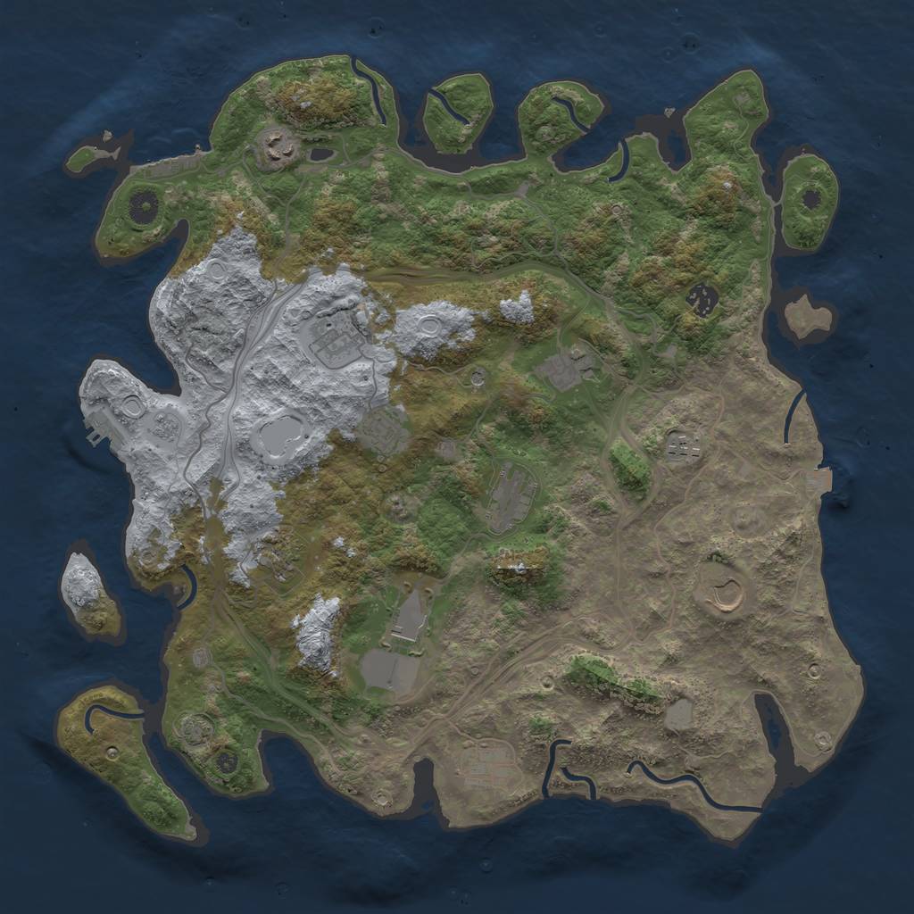 Rust Map: Procedural Map, Size: 4300, Seed: 59259005, 19 Monuments